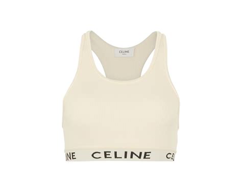 celine sports bra|celine striped sports bra.